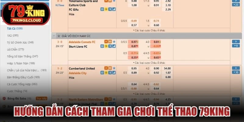 Hướng dẫn cách tham gia chơi thể thao 79KING